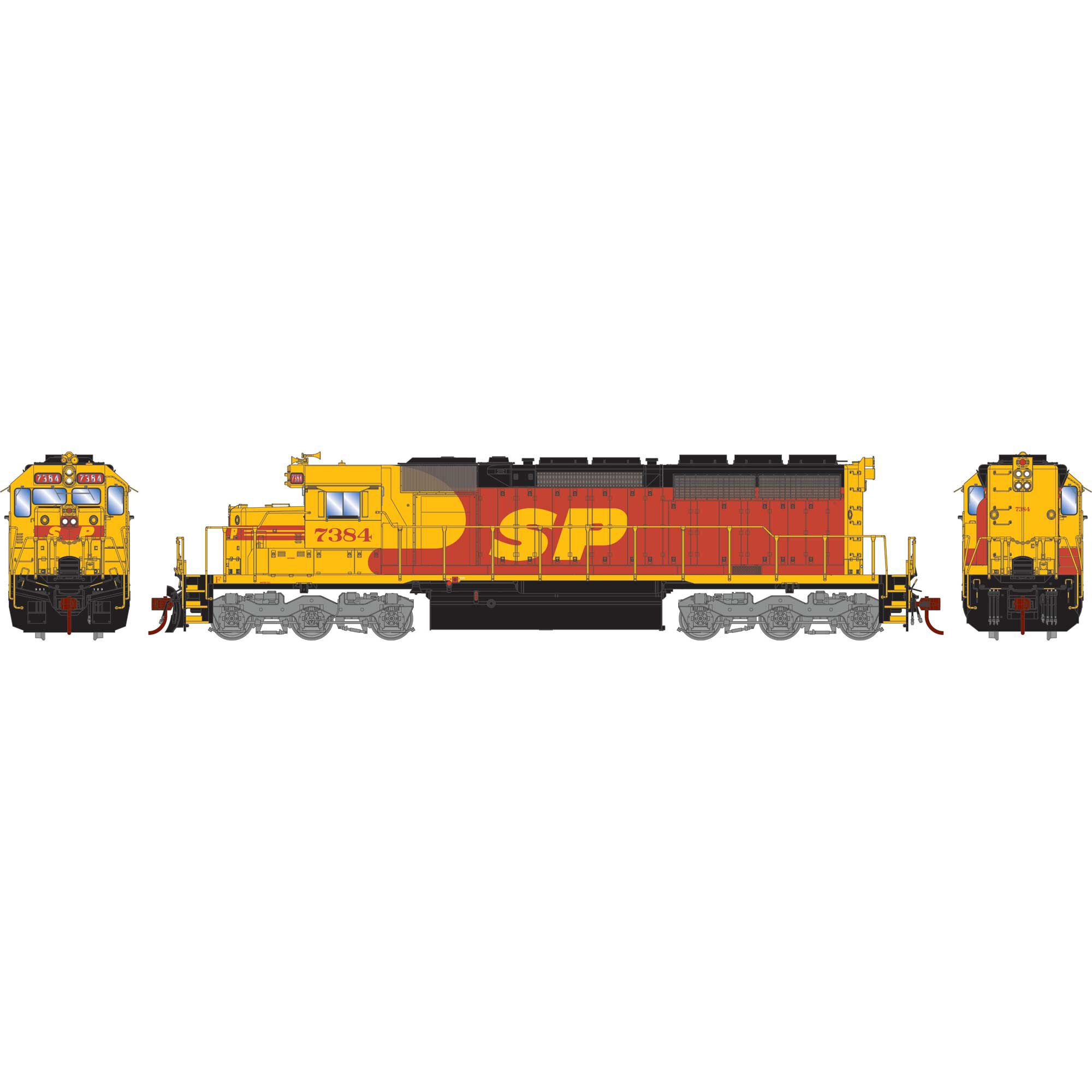 HO SD40R Locomotive, SP / Kodachrome #7384 Model Train | Athearn