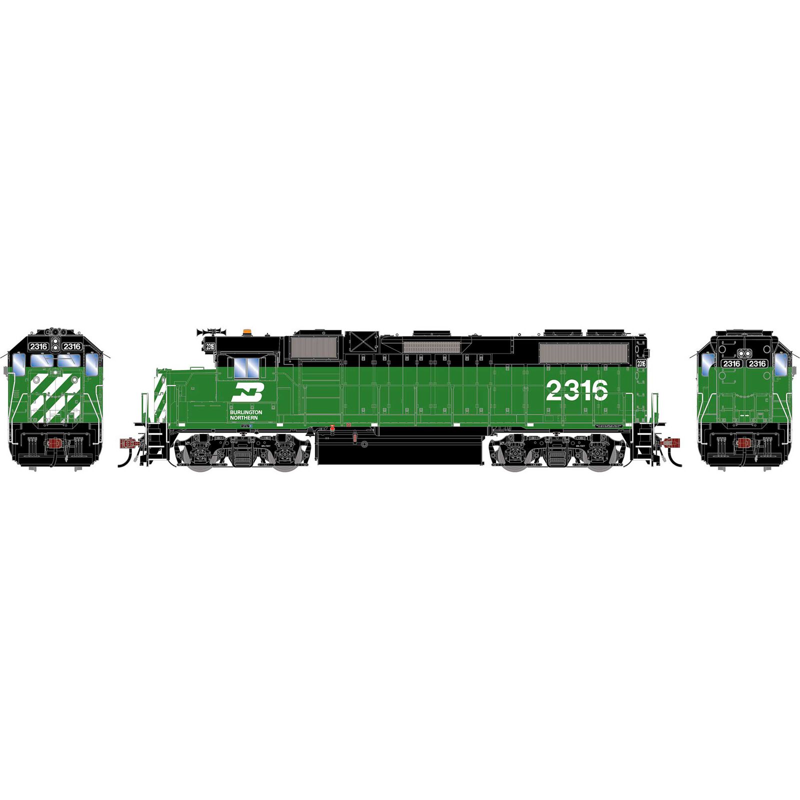 HO GEN GP38-2 Locomotive w/DCC & Sound, BN #2316