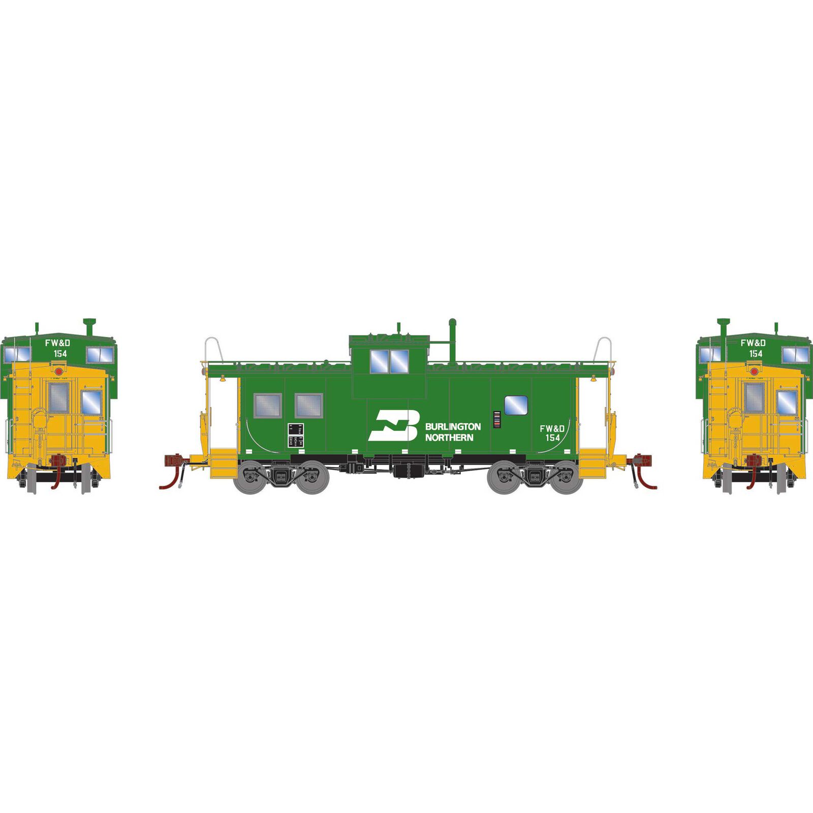 HO GEN ICC Caboose with Lights & Sound, FWD #154