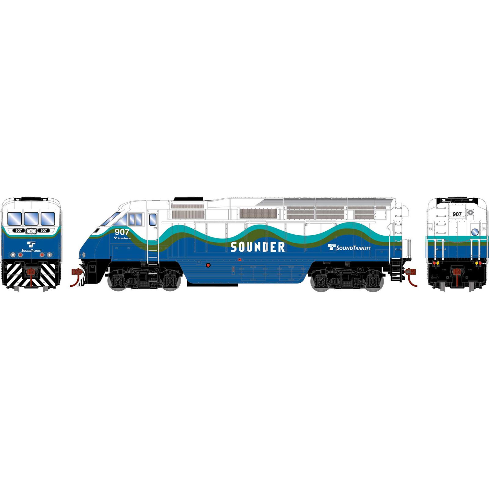 HO F59PHI Locomotive with DCC & Sound, SDRX #907