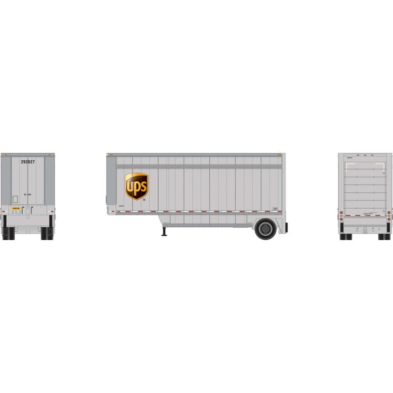 HO ATH 28' Parcel (PUP) Trailer, UPS with Shield #292827