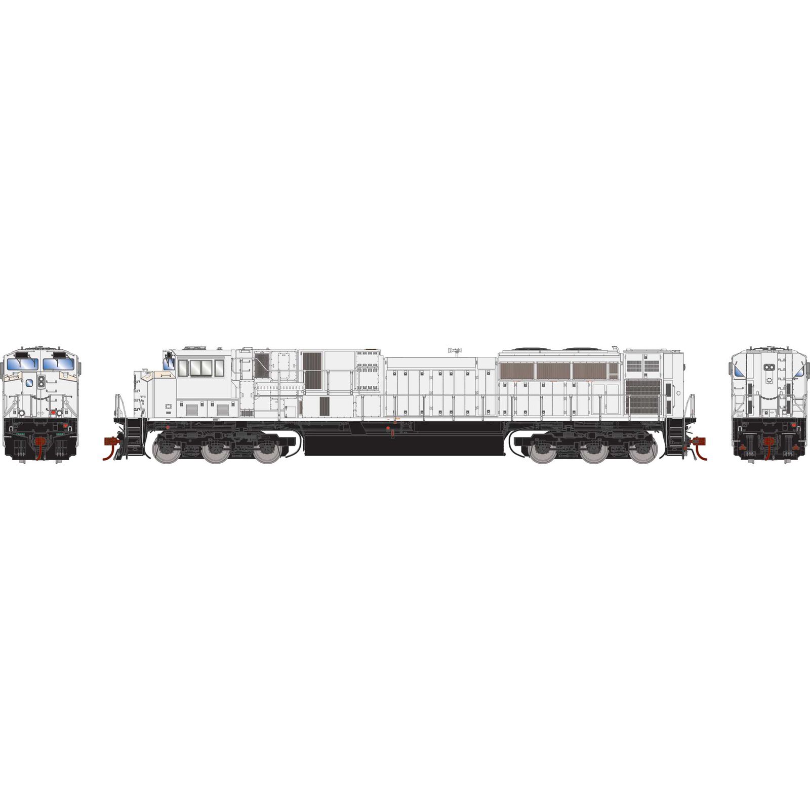 HO EMD SD89MAC Locomotive with DCC & Sound, Painted Unlettered