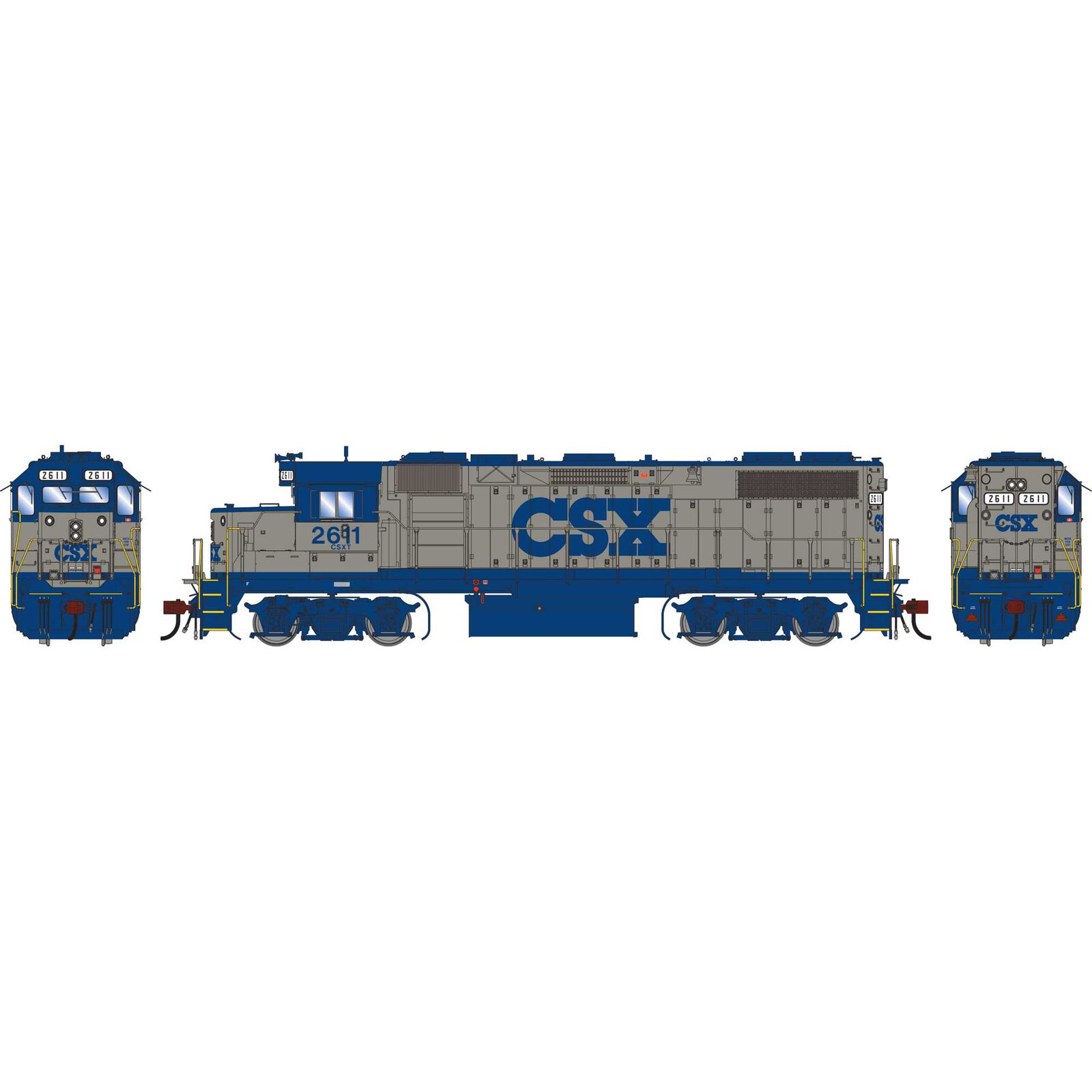 HO GEN GP38-2 Locomotive, CSX 'Blue Down' #2611