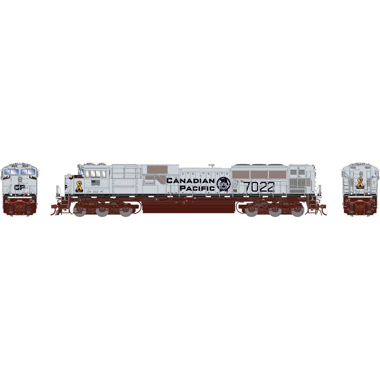 HO GEN EMD SD70ACU Locomotive with DCC & Sound, CP/Military Tribute #7022