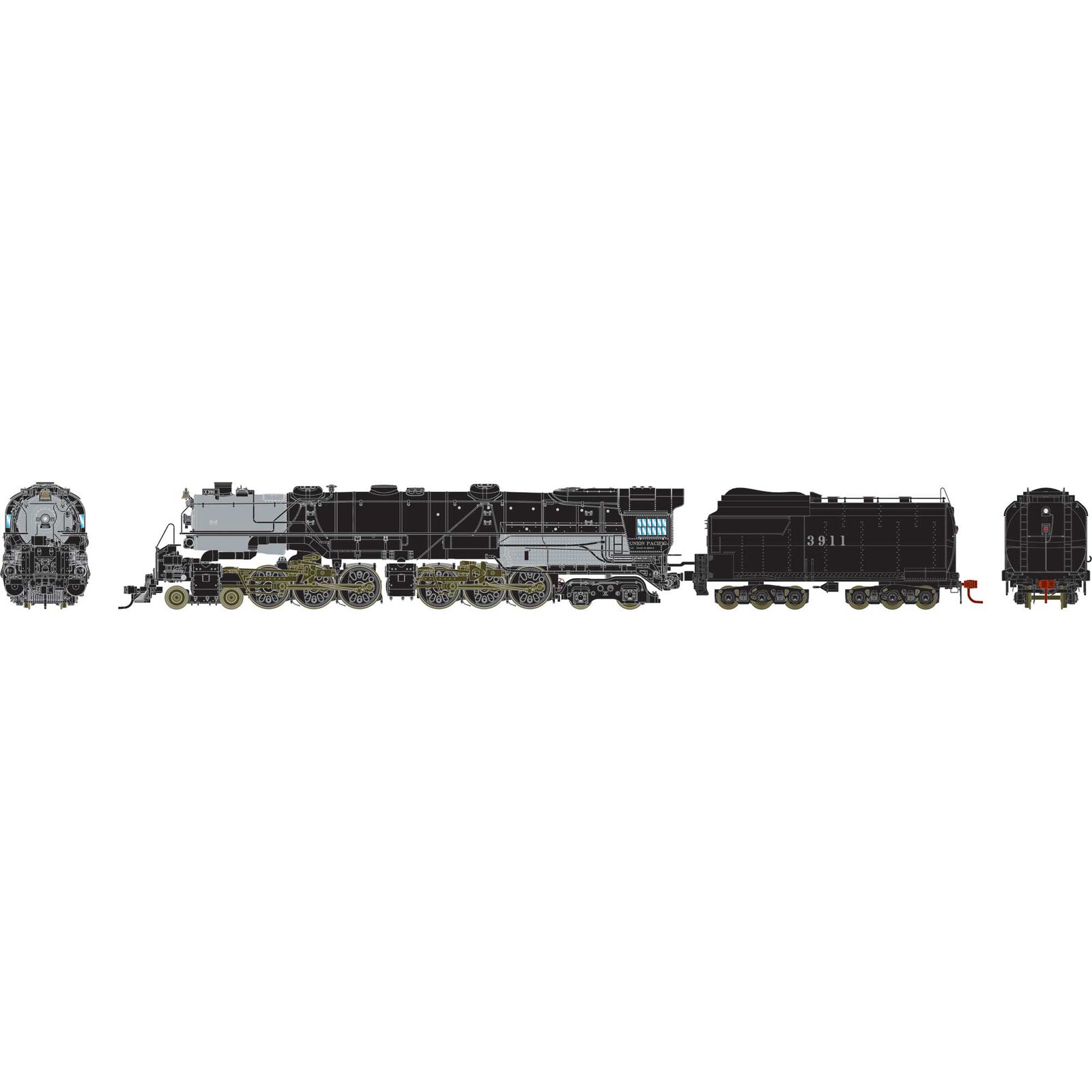 HO4-6-6-4 CSA-1 Challenger Locomotive, UP #3911