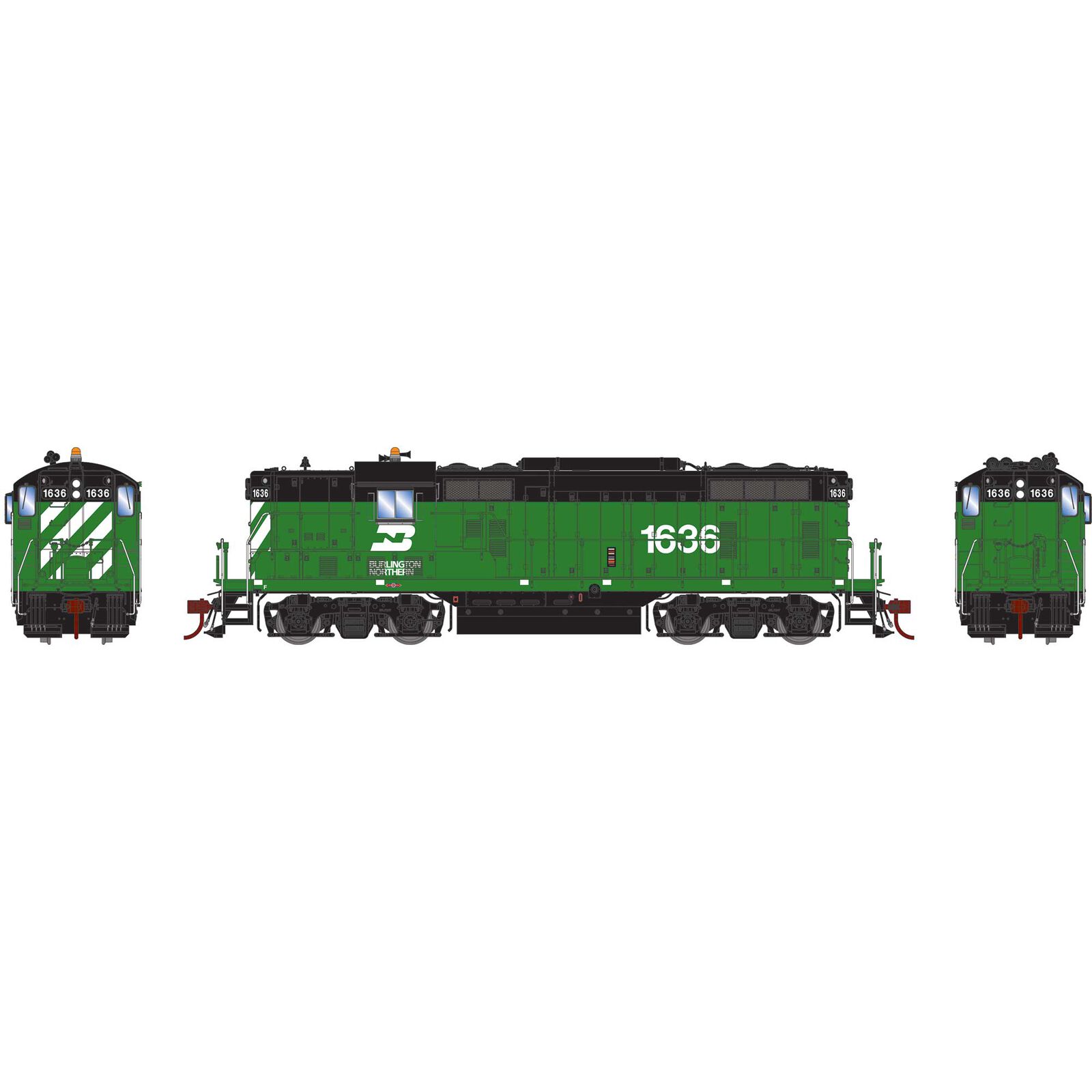 HO GP7 Locomotive with DCC & Sound, BN #1636