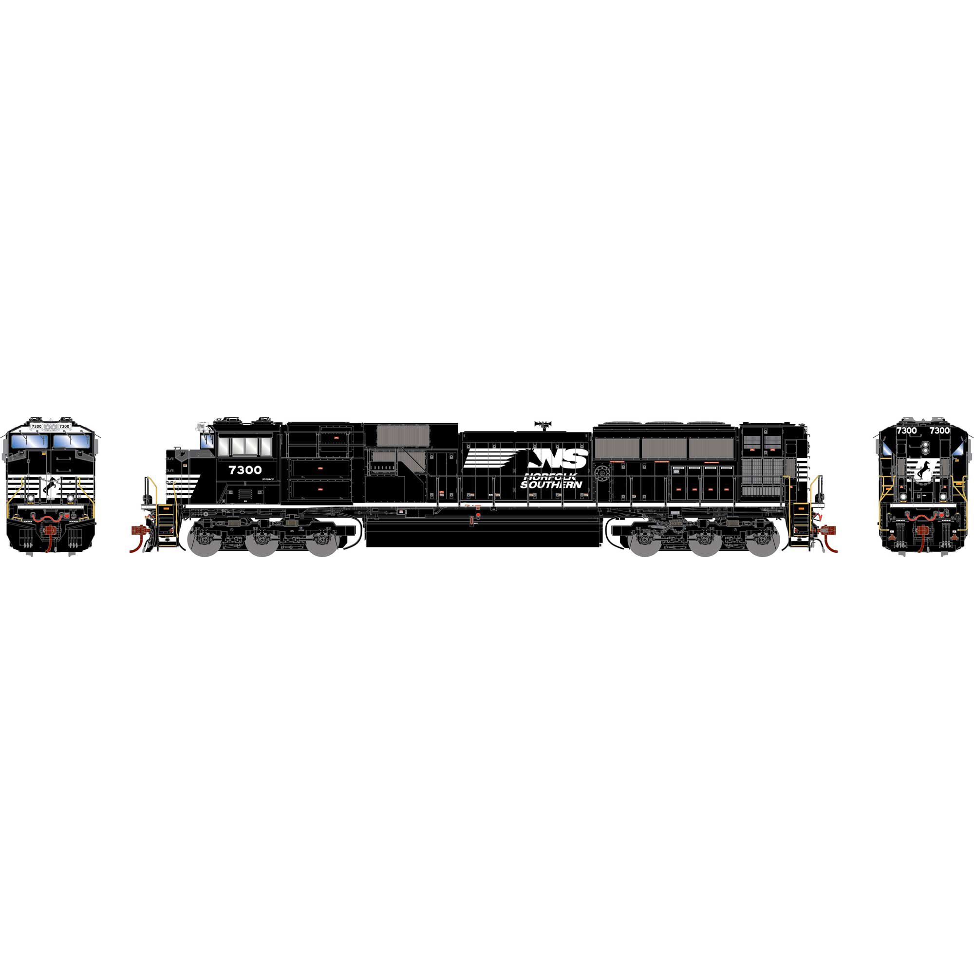 HO EMD SD70ACU Locomotive with DCC & Sound, NS #7300 Model Train 