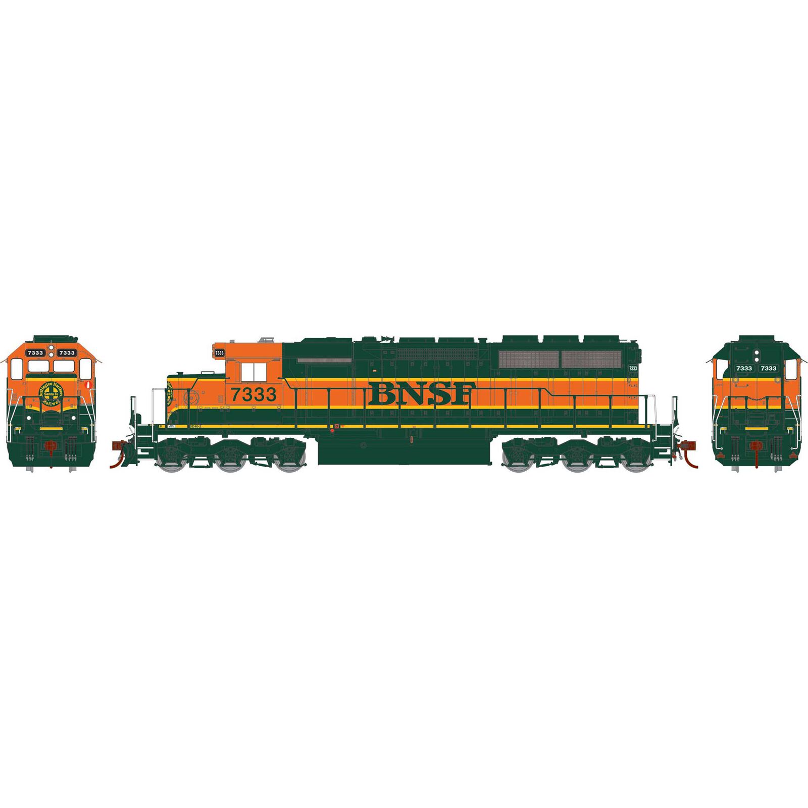 HO SD40-2 Locomotive, BNSF / Rebuilt #7333