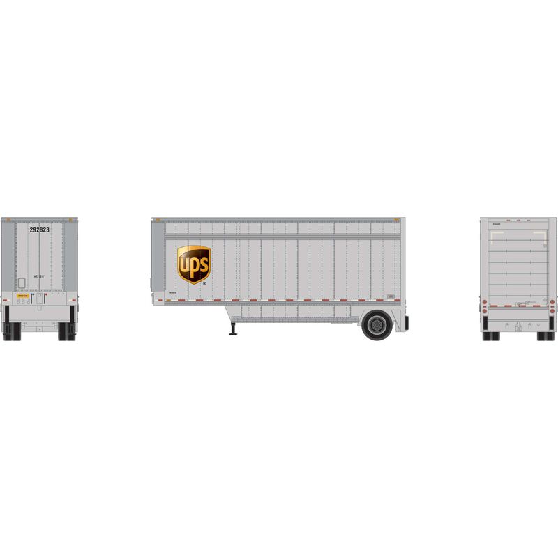 HO ATH 28' Parcel (PUP) Trailer, UPS with Shield #292823