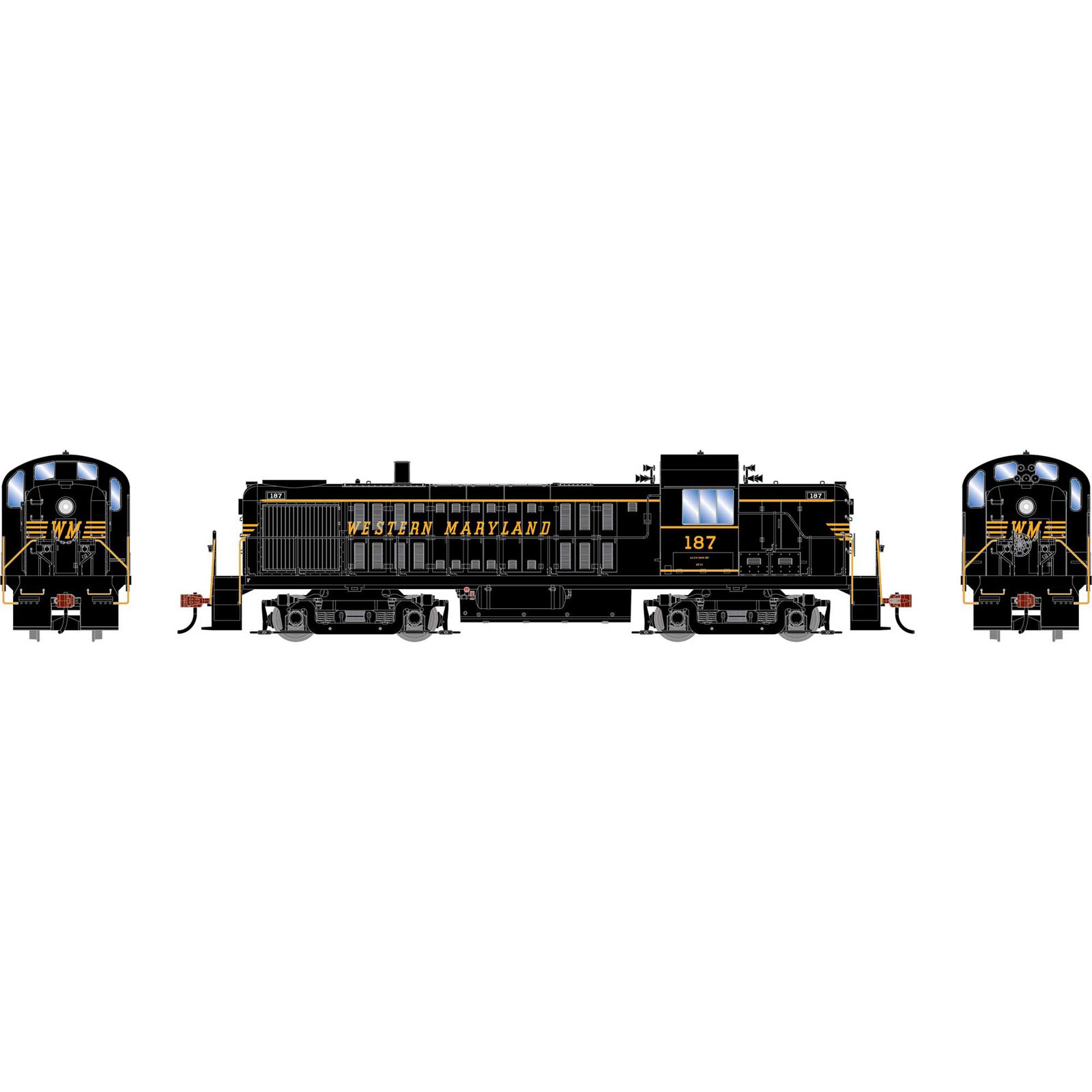 HO RS-3 Locomotive, WM #187