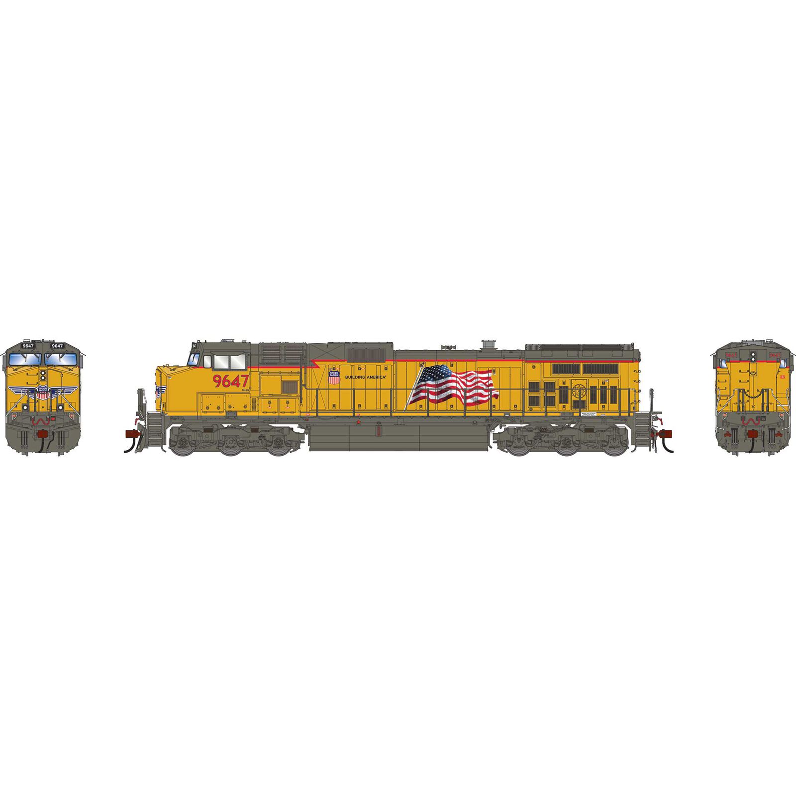 HO GE Dash 9-44CW Locomotive with DCC & Sound, UP #9647