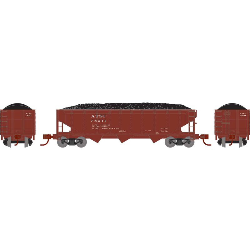 N 40' Offset Coal Hopper with Load, ATSF #78511