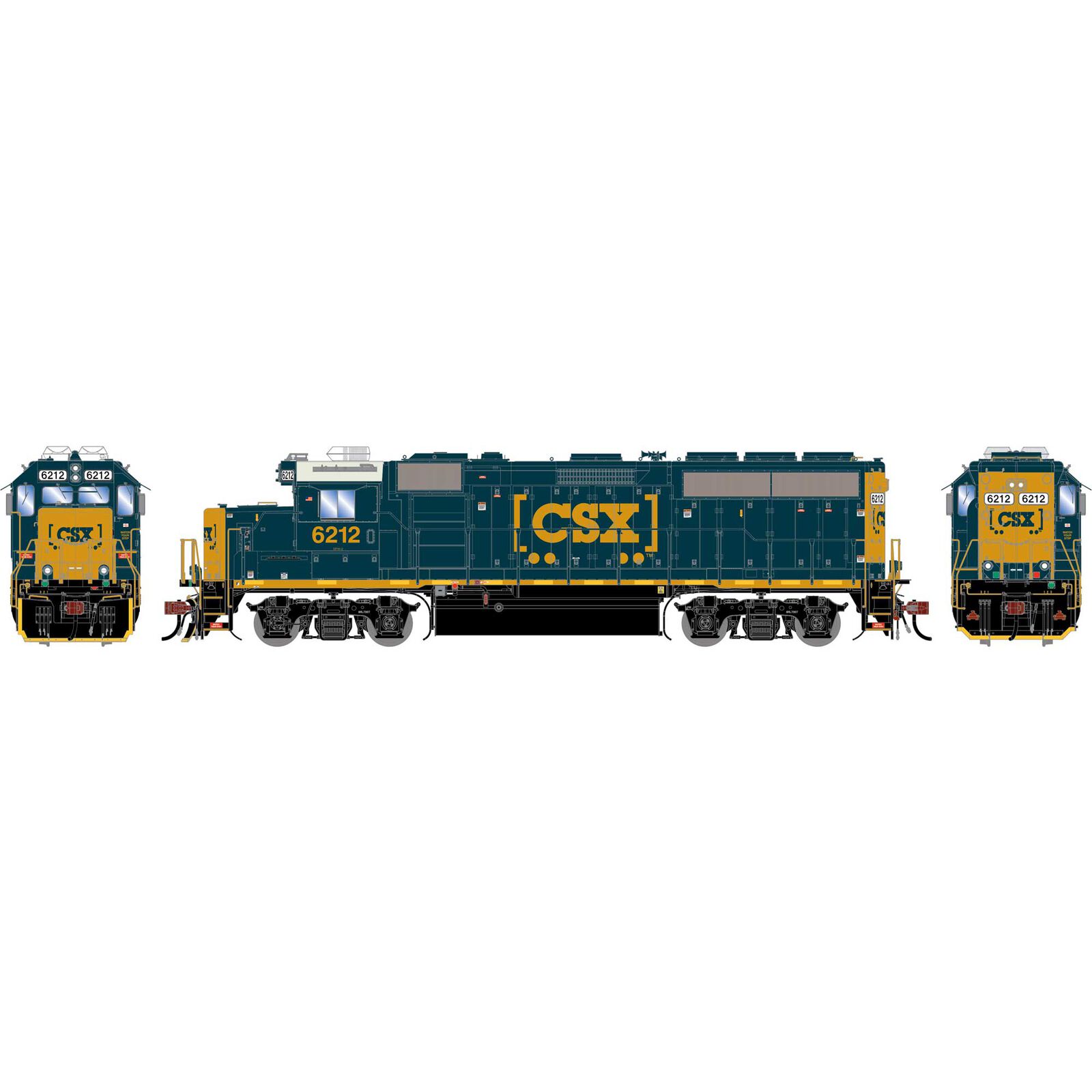 HO GP40-2 Locomotive with DCC & Sound, CSXT 'Boxcar Logo' #6212