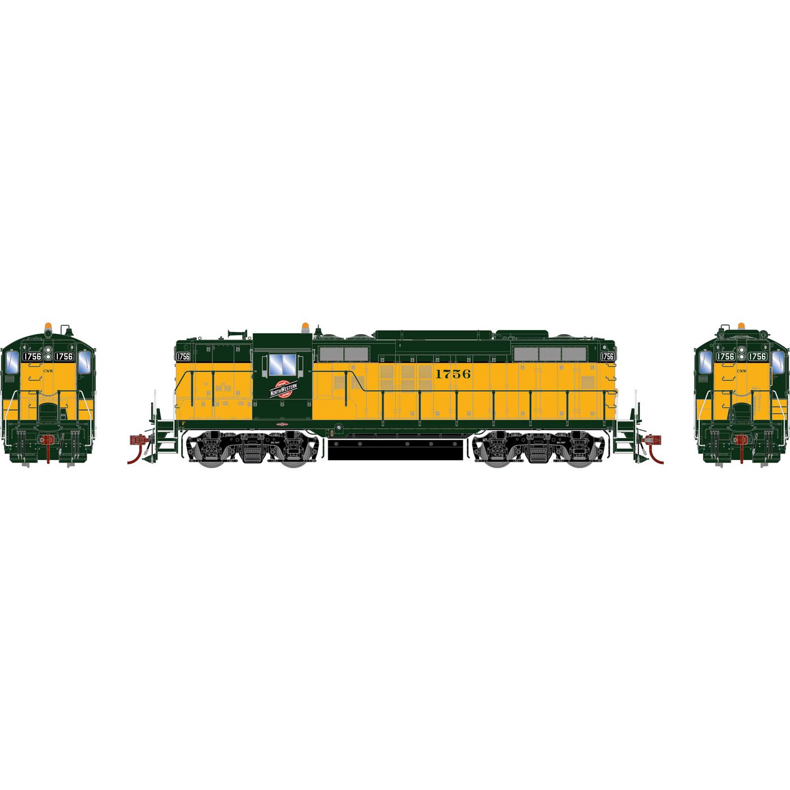 HO GP9 Locomotive Phase II, C&NW #1756