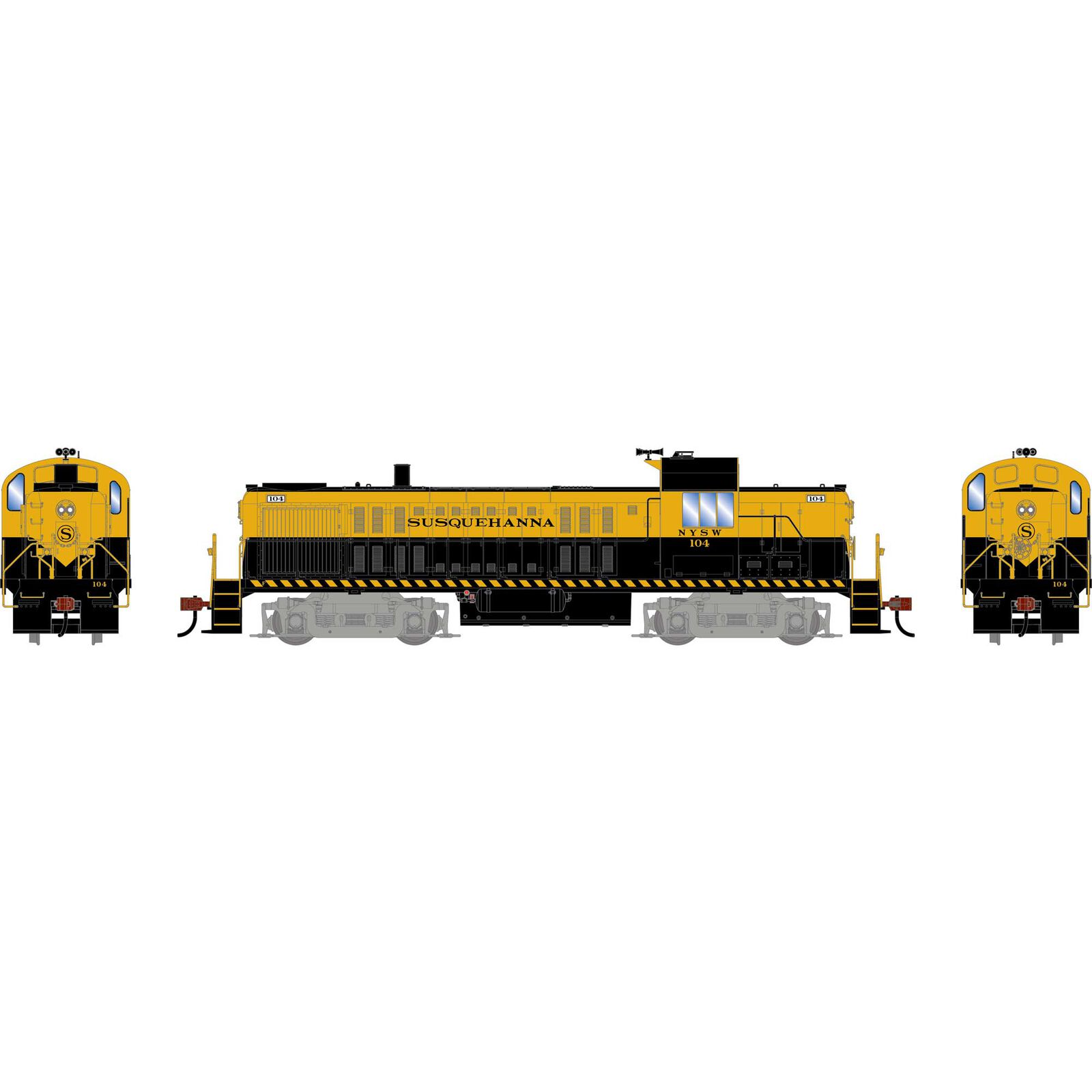 HO RS-3 Locomotive with DCC & Sound, NYSW #104