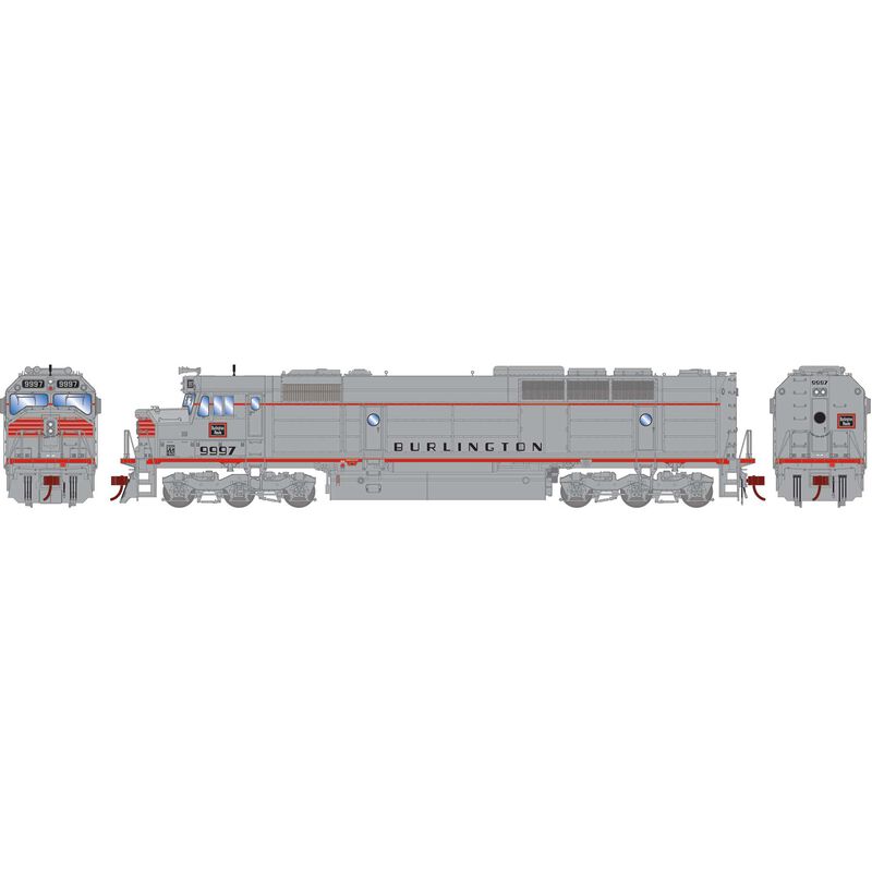 HO FP45 Locomotive with DCC & Sound, CB&Q #9997