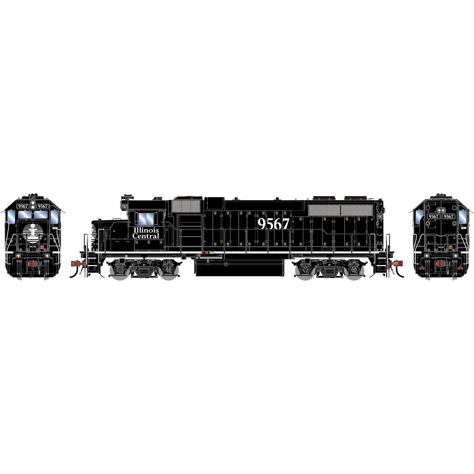 HO GEN GP38-2 Locomotive w/DCC & Sound, IC #9567