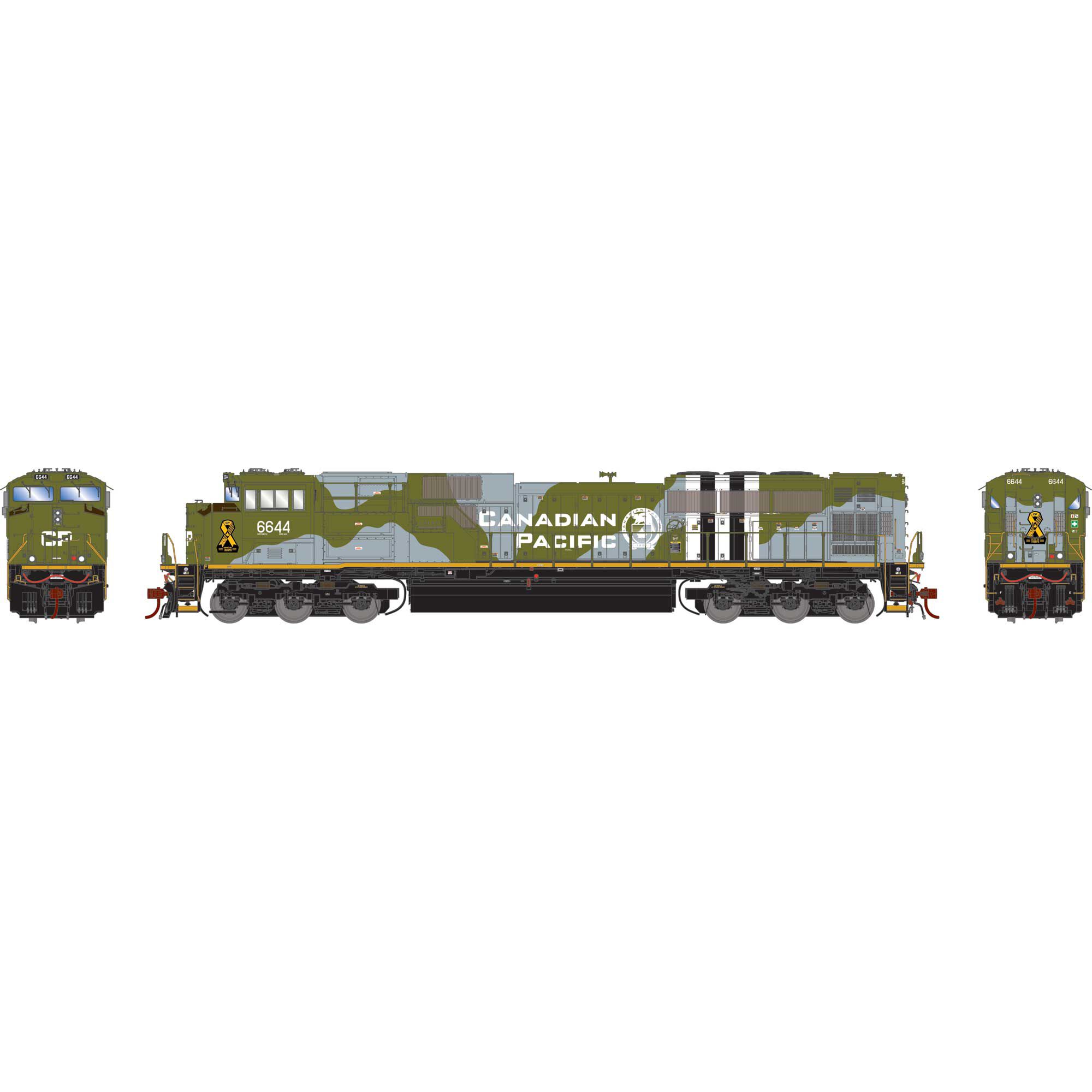 HO GEN EMD SD70ACU Locomotive with DCC & Sound, CP/Military Tribute #6644