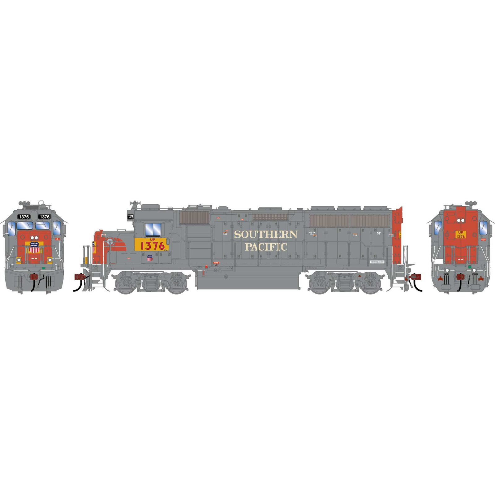 HO GP40-2 Locomotive, Primed For Grime UP 'Ex-SP' #1376