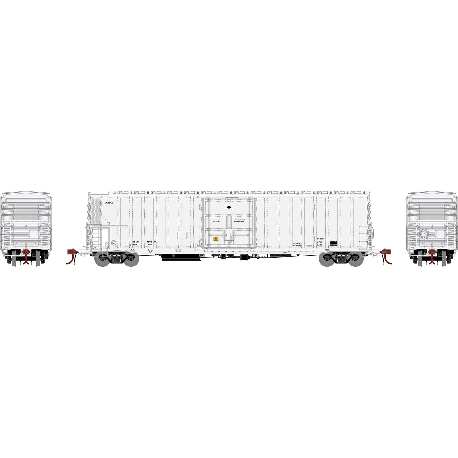HO GEN 57' FGE Mechanical Reefer with Sound, Data Only 'White'