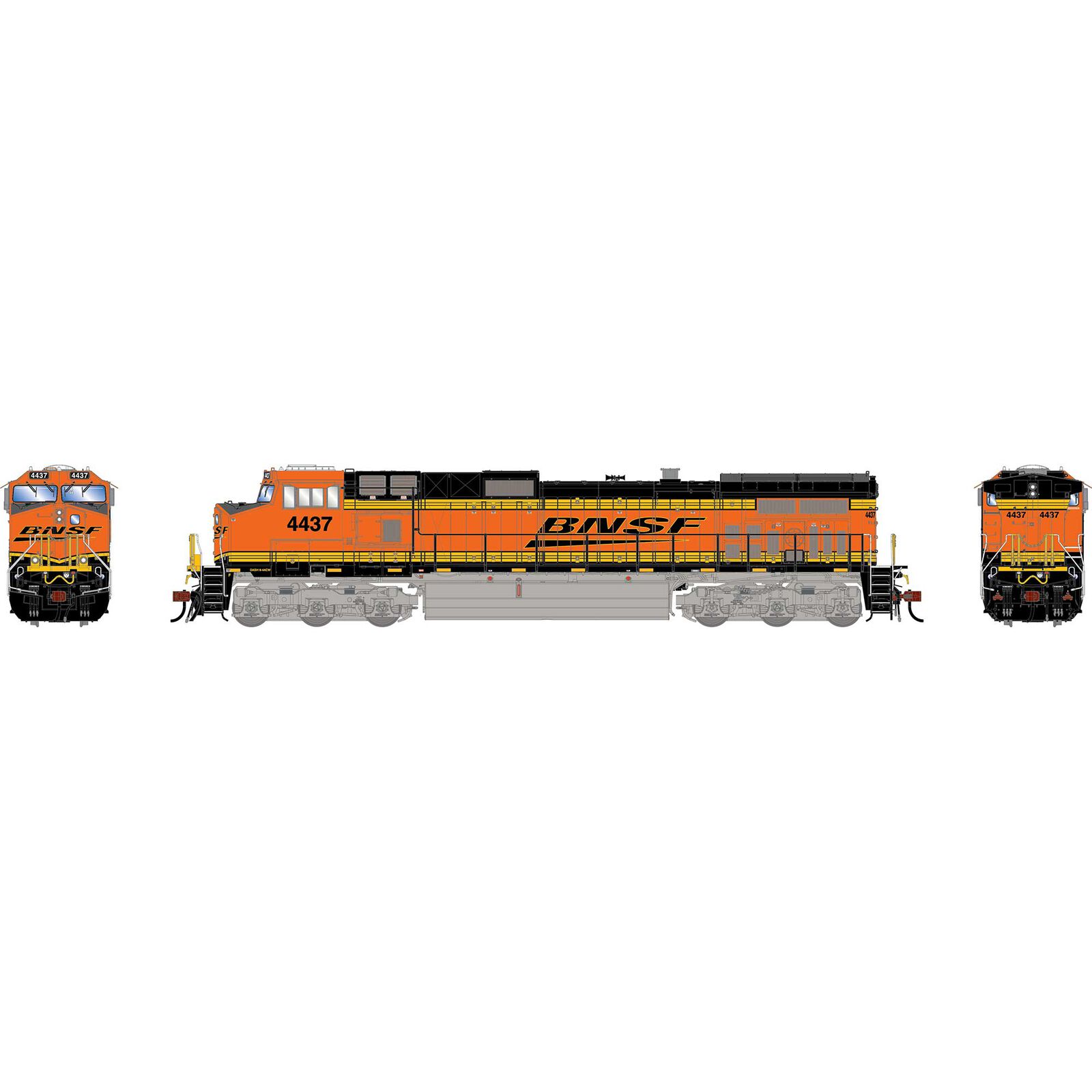 HO GE Dash 9-44CW Locomotive with DCC & Sound, BNSF Wedge #4437