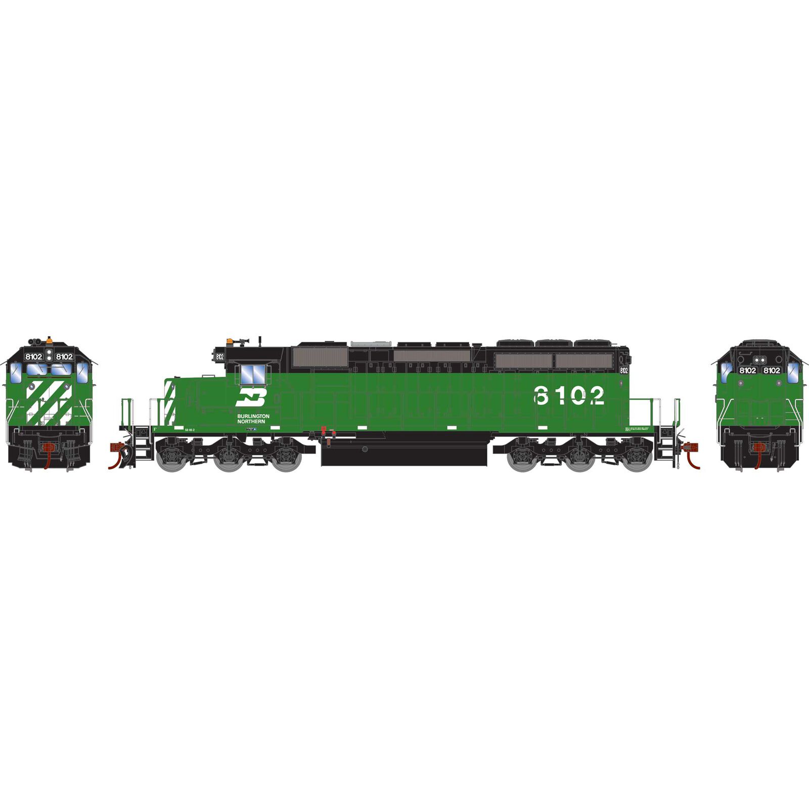 HO EMD SD40-2 Locomotive with DCC & Sound, BN #8102