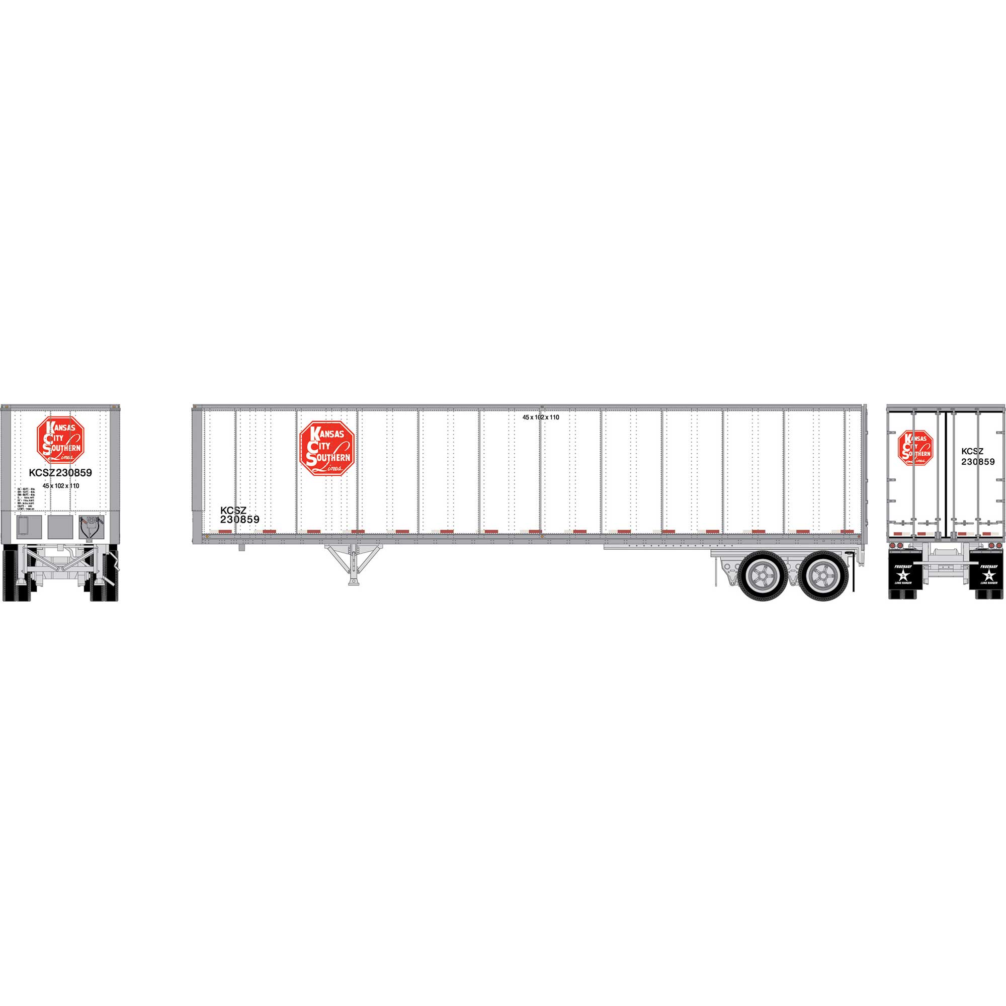 Athearn 45ft Fruehauf Z-Van Smooth Side Trailer